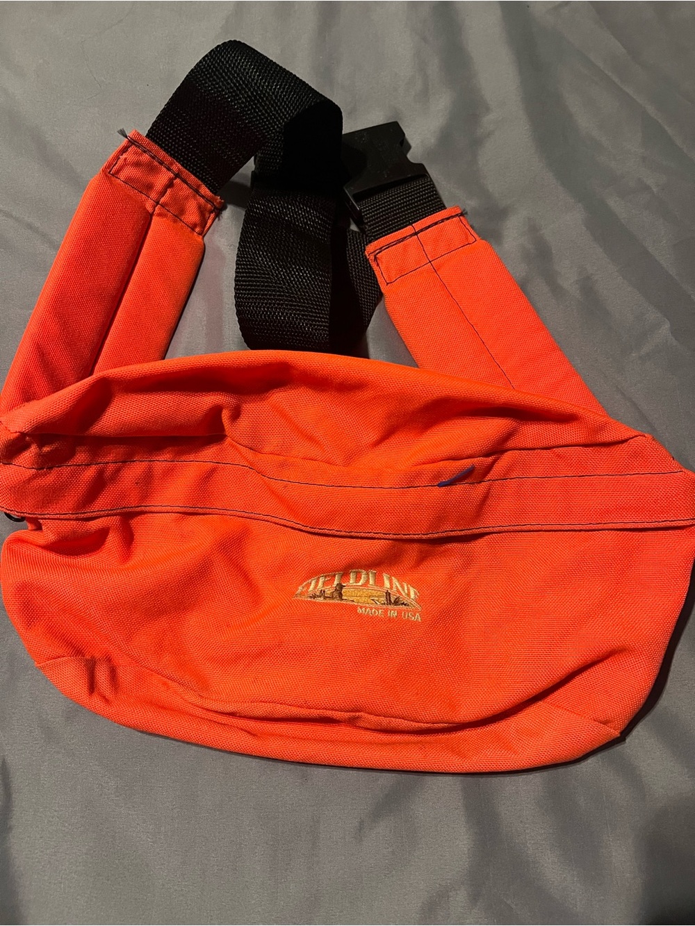 Vintage FieldLine Hunting Blaze Orange Fanny pack bag buckle gear USA